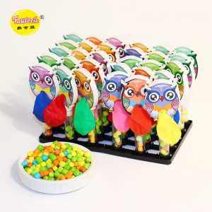Faurecia modelio „Pelėda pučia balionus“ žaislas su spalvingais saldainiais