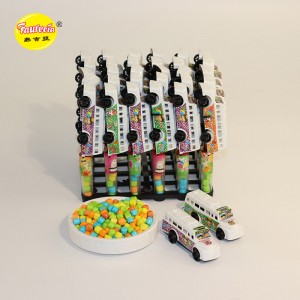 Gula-gula mainan model bas sekolah kartun Faurecia dengan gula-gula berwarna-warni