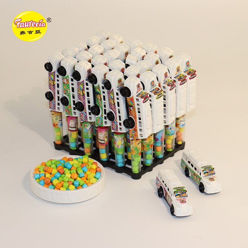 Фаурекия мультфильм мәктәп автобусы модель конфетлы уенчык конфеты