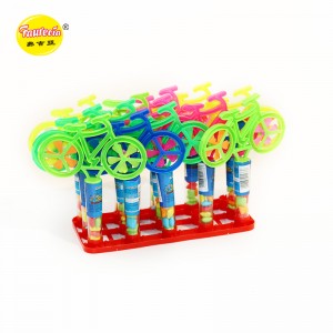 Faurecia roterbare hjul sykkelmodell leketøy med fargerikt godteri