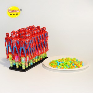 Đồ chơi mô hình Faurecia Spider-Man（màu đỏ) với những viên kẹo đầy màu sắc