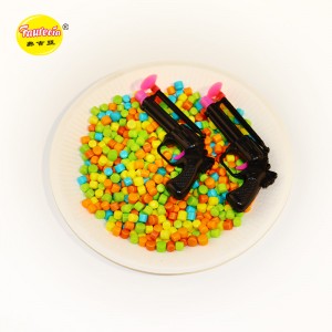 Mainan model bentuk revolver Faurecia dengan gula-gula berwarna-warni