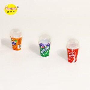 Faurecia Coke Sprite Fanta Cup gelatina fruttata cù forchetta in plastica