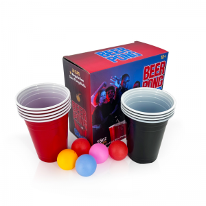រូបសញ្ញាផ្ទាល់ខ្លួន 8 គ្រាប់បៀរប៉ុង 24pcs 16OZ Beer Party Cups Drinking Game Set for Game Party