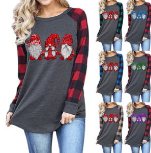 genser med rund hals for kvinner Sweatshirt med trykk for kvinner Hettegensere Hip Hop Streetwear Pullover Genser genser christmans damegenser