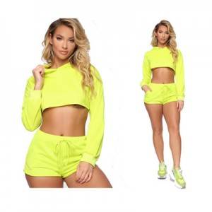 Vehivavy Tracksuit Pullover Hoodie Crop Top sy Shorts Clothing Set roa Set Female Summer Outfits Short Tracksuits