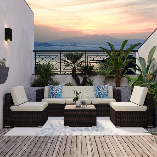 Conxunto de mobles de sofá de patio combinado axustable K/D marca Kaixing