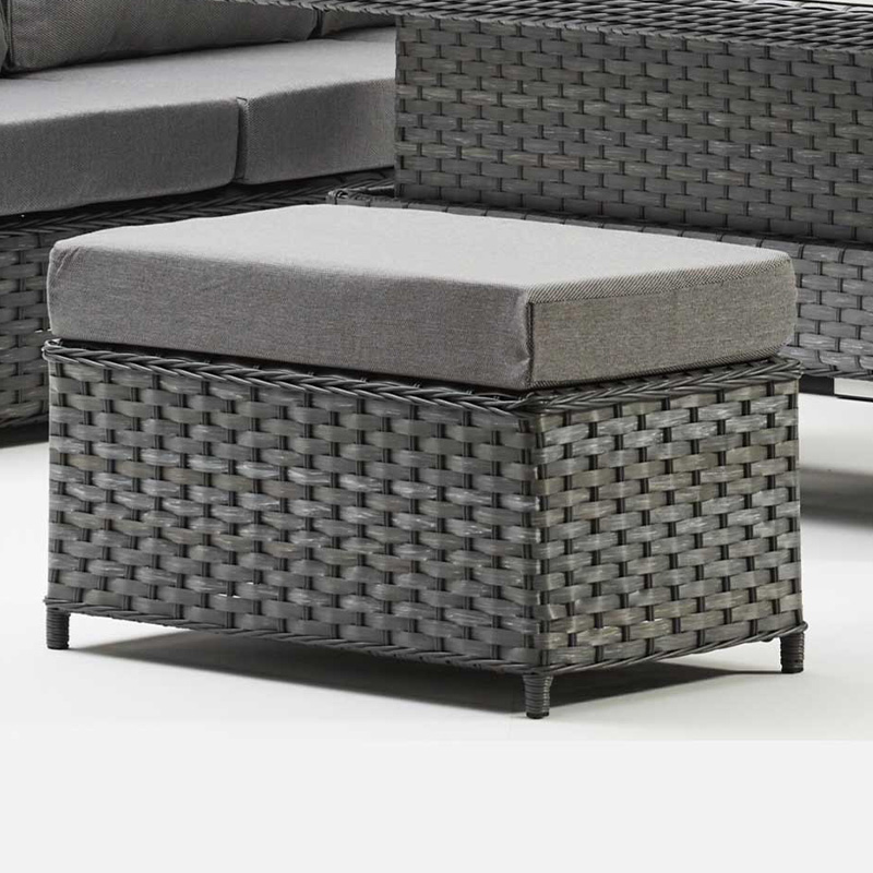 Відпочинок L-форми лаунж Секційний 6-компонентний диван K/D з комплектом садових меблів Rising table
