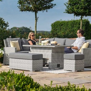 Luxury L shape Sectional 5 Pcs K/D sofa with Rising table outdoor furniture set