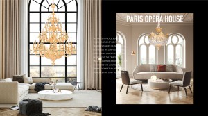 Parīzes operas nama sērija misiņa sienas lampai, franču misiņa sienas lampai, Villa sienas lampai
