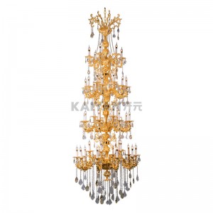 Uchungechunge lwe-Catania lwe-chandelier yethusi, i-crystal chandelier, i-French brass chandelier, i-brass chandelier, ukukhanya kwe-Brass, i-Villa chandelier