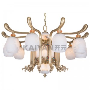 Candelier gaya Cina klasik, Lampu tembaga, Lampu Villa, lampu dewan Buddha