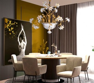Lorenzo chandelier, chandelier Setaliana, mabone a Italy, Villa chandelier