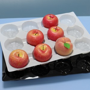 Bandeja transparente de 24 secciones para manzanas y naranjas