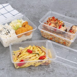 Reghoekige weggooibare PP-voedselboks Mikrogolfbare plastiekvoedselhouers