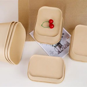 Tanghalian Take-out Snack Packaging Rectangular Kraft Paper Bowl Boxes