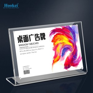 Advertising Display Stand Tabletop Menu T Shape Transparent A4 Acrylic Sign Holder