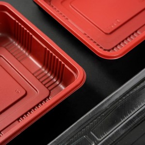جعبه ناهار یکبار مصرف پلاستیکی یکبار مصرف و سازگار با محیط زیست ظروف غذای آماده بنتو