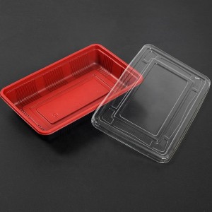 Kualitas luhur disposable palastik Eco-Friendly dahar beurang Box Takeaway Food Bento Panyimpenan Wadahna