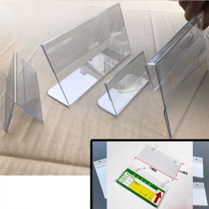 Tiras de soporte de etiquetas de estante de PVC de plástico transparente para estante de góndola de madeira de metal ou plástico con canal de etiqueta de prezo