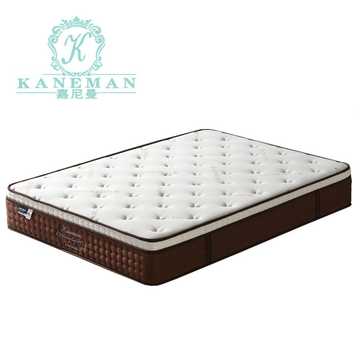 China Factory Queen Size 12 Inch pocket coil spring bed latex mattress vacuum rolled packing into a Box