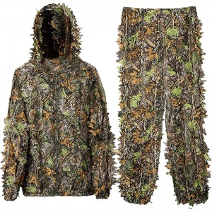 3D Lightweight Hooded Camouflage Ghillie Suit Sesole sa Sesole sa Breathable Hunting Suit