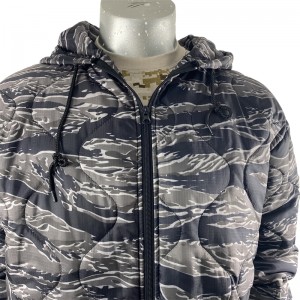 Τίγρη ρίγα camo woobie hoodie αδιάβροχο ελαφρύ σακάκι poncho επένδυση στρατιωτικό φερμουάρ επάνω Woobie hoodie