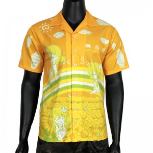 მამაკაცის დიზაინერი ღილაკებით მოდური პლუს ზომის სუბლიმაციის პრინტიანი მაისურები