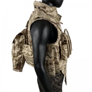 Chaleco antibalas de camuflaje táctico con armadura de cuerpo completo balístico militar con bolsa para revistas