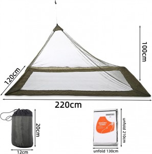 Olive Drab Military Field Insect Protection Net Mosquito Netting Portable Tactical Net para sa Camping