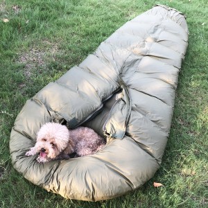 Magaan na Portable Waterproof Camping White Goose Down Mummy Sleeping Bag na may Compression Sack
