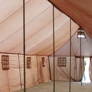Высокаякасная зімовая сталёвая кемпінговая ваенная армейская палатка на адкрытым паветры на 20 чалавек з палатнянай тканіны