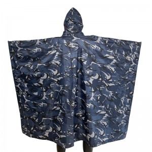 Hot Sale Army Waterproof Camo Rain Poncho Outdoors With Hood Military Raincoat