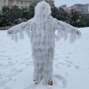 στρατιωτικό μοιάζουν με το περιβάλλον φόντου χιόνι καμουφλάζ ελεύθερου σκοπευτή gillie κοστούμι για στρατιώτη