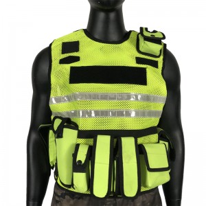 Ikhwalithi ephezulu ephezulu ebonakalayo ye-Tactical Vest Hi Vis Reflective Safety Vest Police Security Hi Vis Heavy Duty Vest