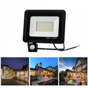 IP66 ජල ආරක්ෂිත එළිමහන් සිහින් චලන සංවේදකය LED ​​Flood Light Spotlight Lamp Industrial 100W 50W 30W 20W 10W LED Floodlight
