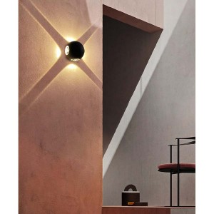 Làmpada de paret LED impermeable, il·luminació exterior ajustable per a porxo muntat a la paret