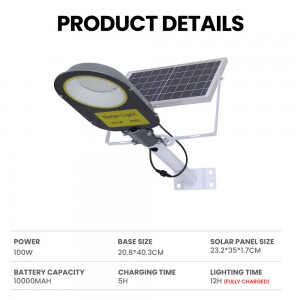 Lampe d'extérieur solaire 6500 K avec télécommande du crépuscule à l'aube éclairage de sécurité pour cour, jardin, gouttière, terrain de basket