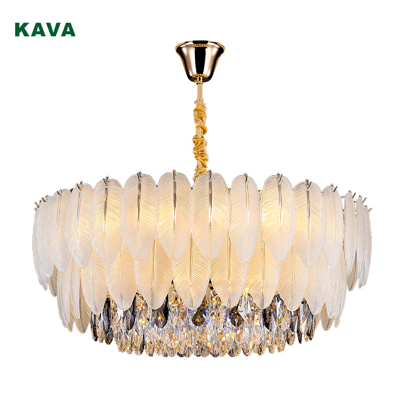 KAVA Crystal Chandelier Luxury Crystal lamp Creative Personality Feather K2266-D80