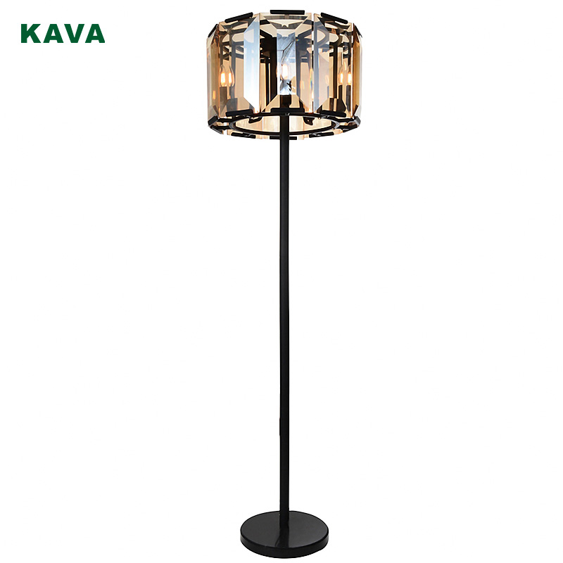 KAVA Classic Black Amber Crystal Floor Lamp 10090-5F