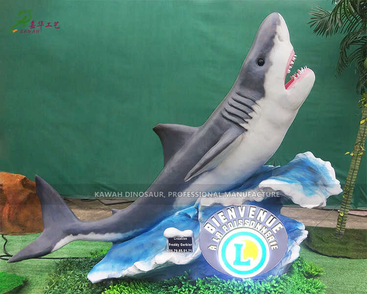5M Customized Logo Handmade Animatronic Shark rau Kho kom zoo nkauj AM-1642