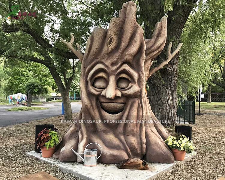 Park Amusement Humanoid Talking Tree Mouth Ṣii Ati Pade Pẹlu Amuṣiṣẹpọ Roar Ohun TT-2211