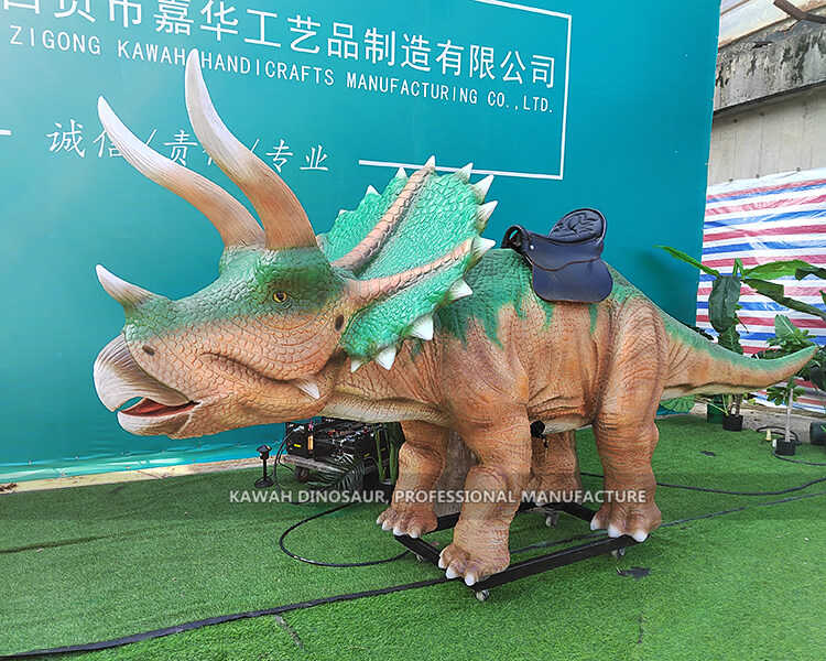 Animatronic Dinosaurus Ride Triceratop Ride Coin Dioperasikeun Custom Made ADR-729