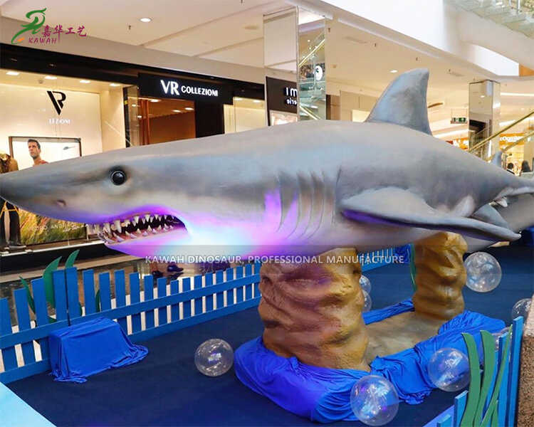 Animatronic White Shark Statue Factory Salg for Ocean Park AM-1601