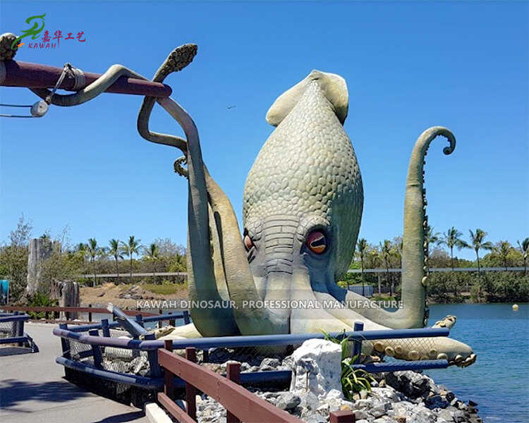 Big Animatronic Octopus Factory ทำด้วยมือสำหรับนิทรรศการกลางแจ้ง AM-1609