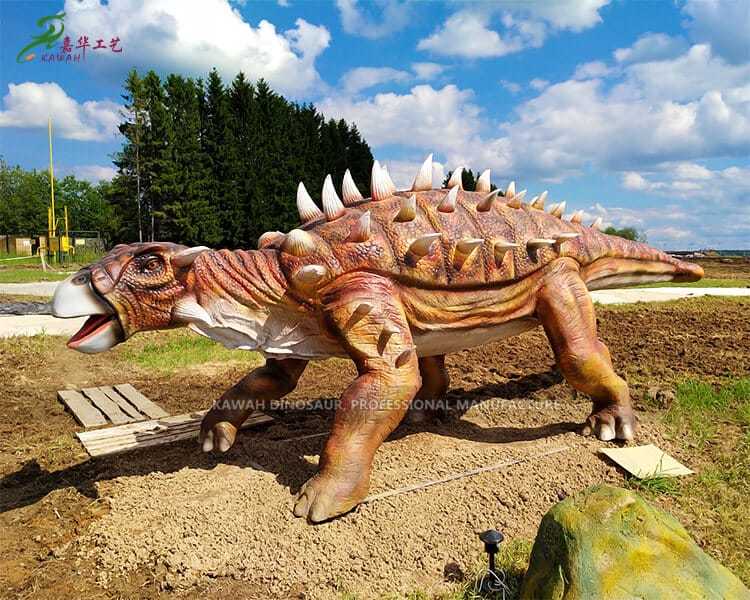 Vidio ny Dinosaur Animatronika 5 metatra ny haben'ny Dinosaur Ankylosaurus AD-067
