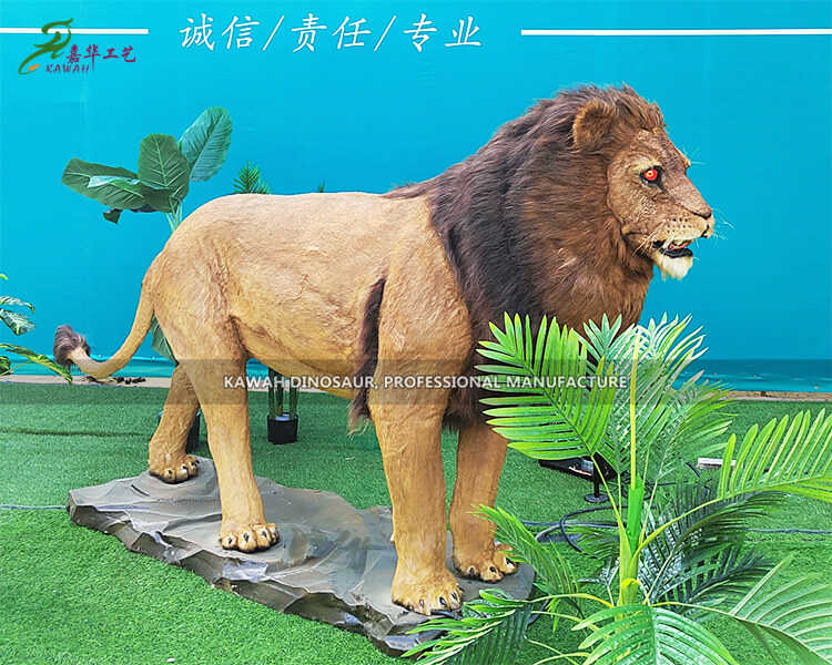 Pagpalit Animatronic Lion Customized Animals Lion Statue Movements ug Synchronized Sound AA-1221