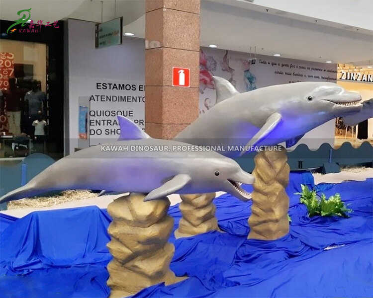 Iibso Cabirka Nolosha ee Taalada Animatronic Dolphin Marine ee Shopping Mall AM-1610
