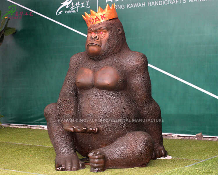 Kupte si službu Realistic Fiberglass Gorilla Statue Customized Service Photo-Taking Gorilla FP-2401