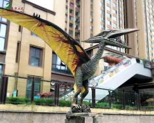 סיטי פלאזה להצגה מציאותית פיברגלס פסל Pterosauria פסל מותאם אישית FP-2402